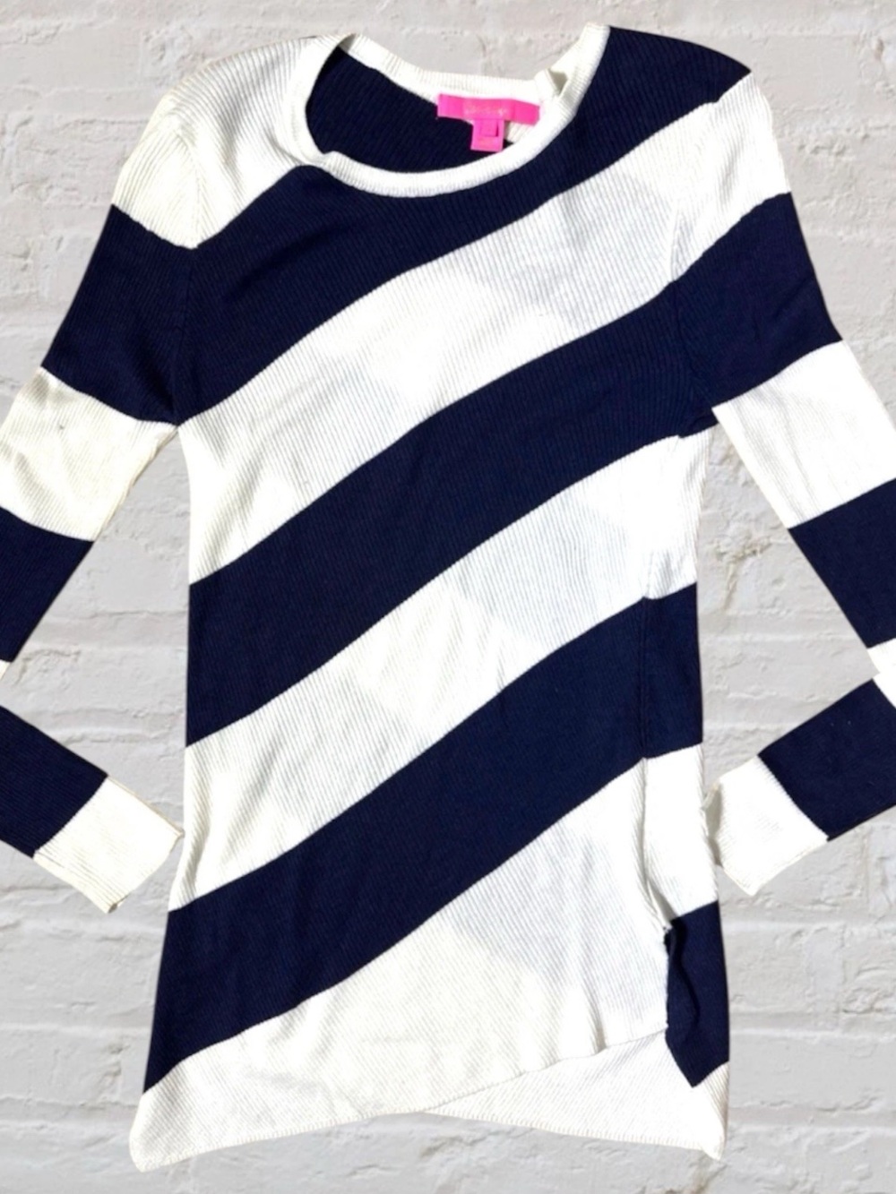 LILLY PULITZER STRIPED NAUTICAL COTTON BLEND SWEATER NAVY WHITE SMALL